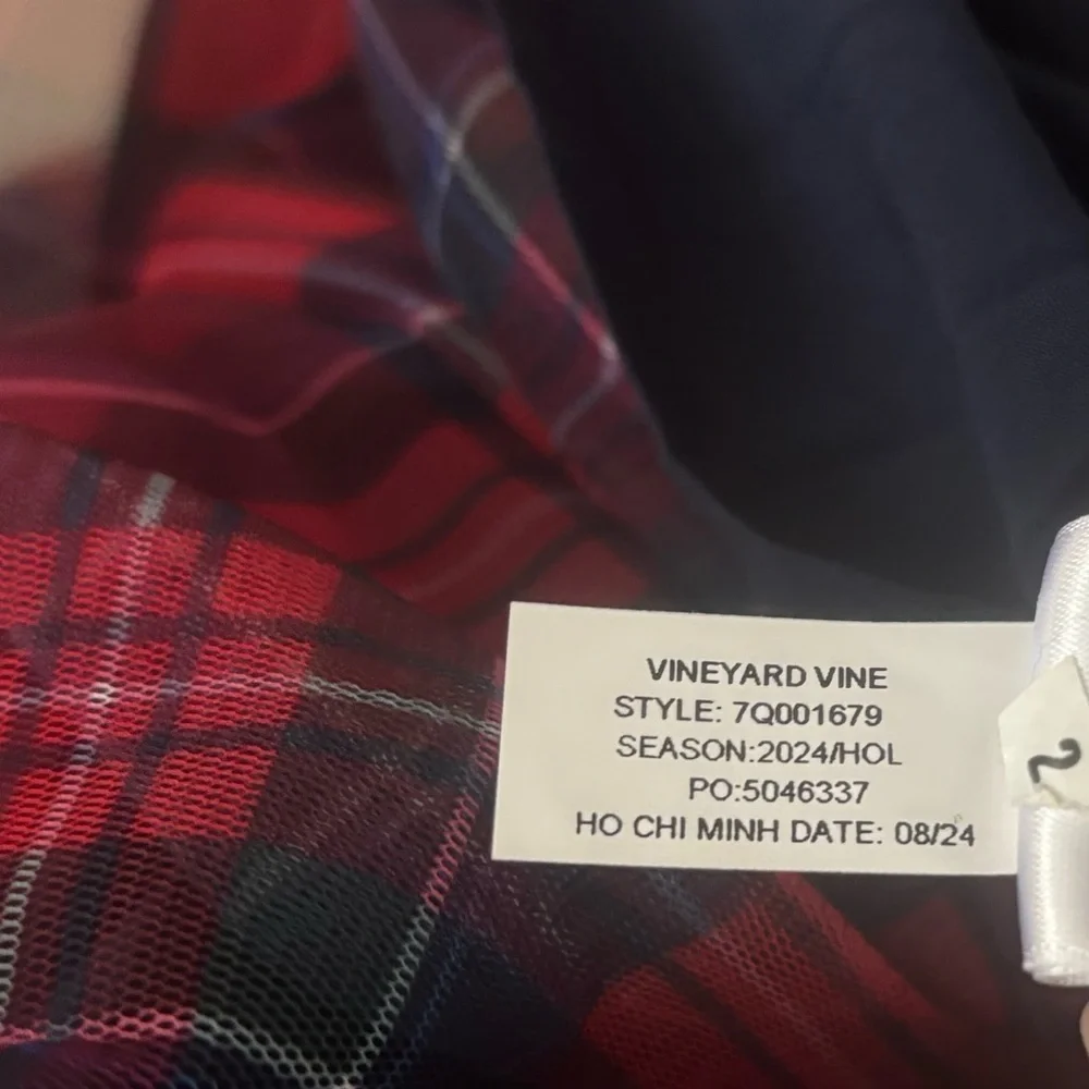 Vineyard Vines Girls Plaid Tulle Dress – Size S (8–10)